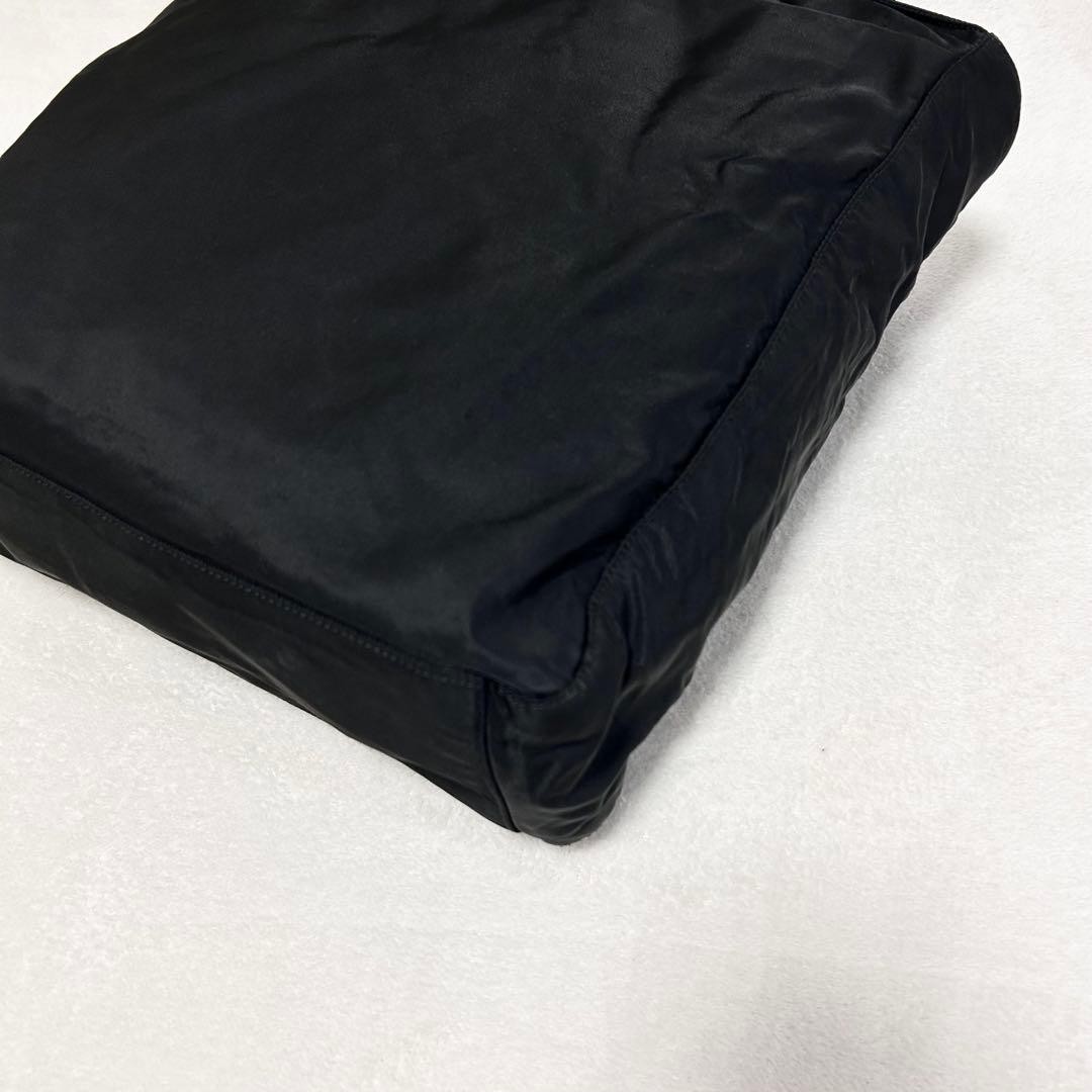 PRADA Nylon Tote Bag Black Triangle Logo Authentic Used Handbag thumbnail 12