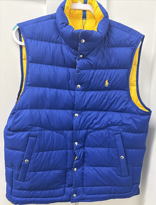 Polo Ralph Lauren NWT Mens Medium Reversible Duck Down Vest Snap