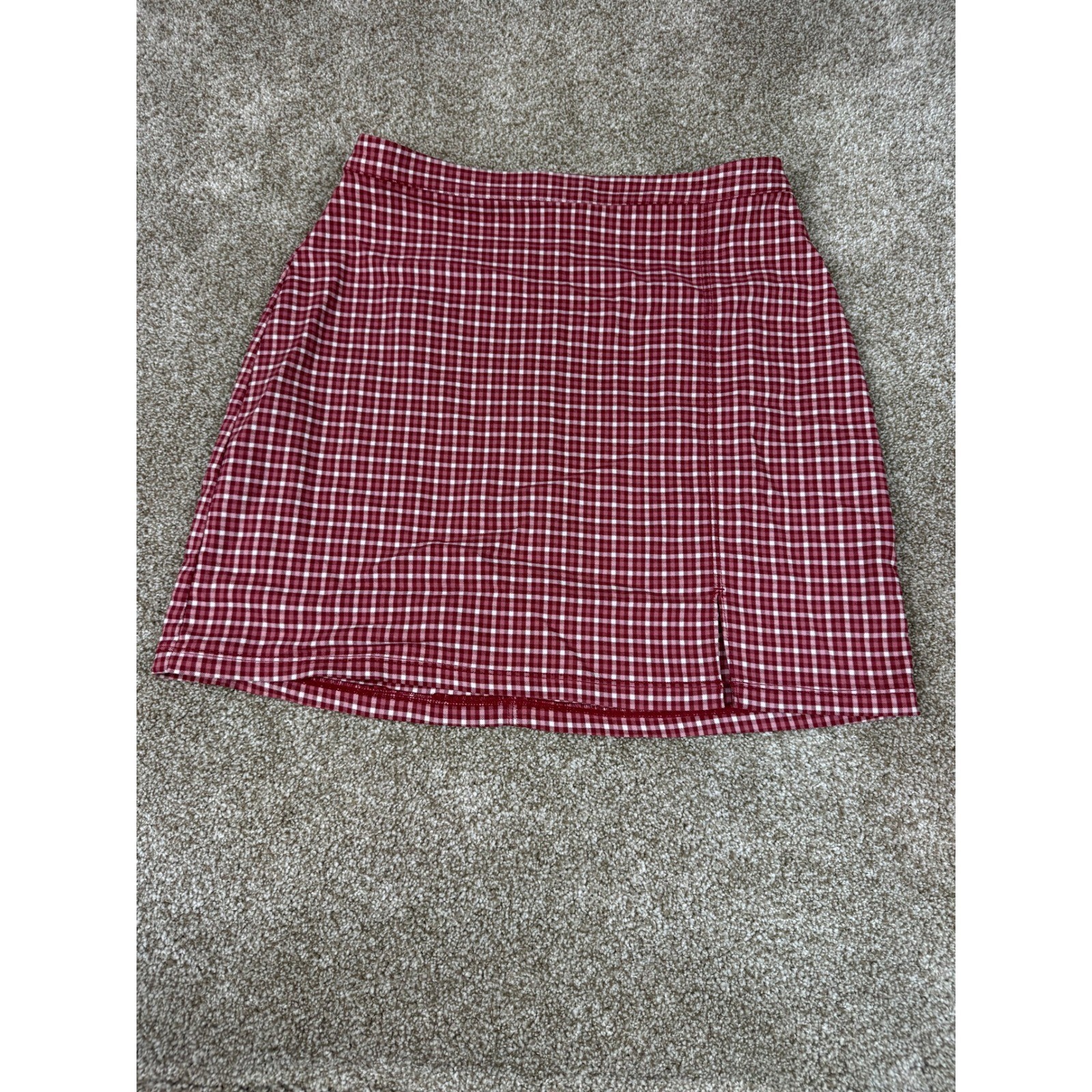 Y2K Hollister Red Gingham Skirt Ultra High Rise Mini M Preppy Schoolgirl 90s Med