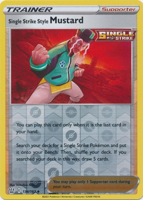 Single Strike Style Mustard 134/163 Reverse Holo Pokemon Battle Styles LP