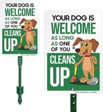 Funny Clean Up After Your Dog Yard Sign, Welcome As 10x7 inches, Sign Kit
