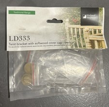 Richard Burbidge LD333 Metal Twist Bracket & Softwood Cover Cap (pack of 4) #6