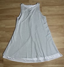Datiani Silver Metallic Sleeveless A-Line Shift Dress Size 10 Party Cocktail 