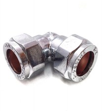 BAG OF 5 - 15mm Compression Chrome Plated Elbow - FREE Next-Day Delivery