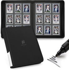 Toploader Binder,9 Pocket with 324 Card Slots for 3" X 4" Rigid Cards,Pu Card Al