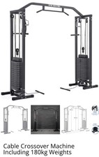 Gym Master Lat Bar Crossover Machine With Attachments and 180 K Weights