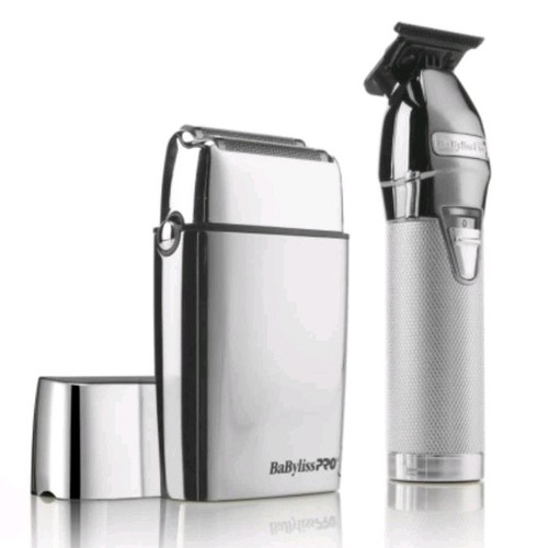 BaBylissPRO Silver LimitedFX Professional Trimmer & Double Foil Shaver Set Combo