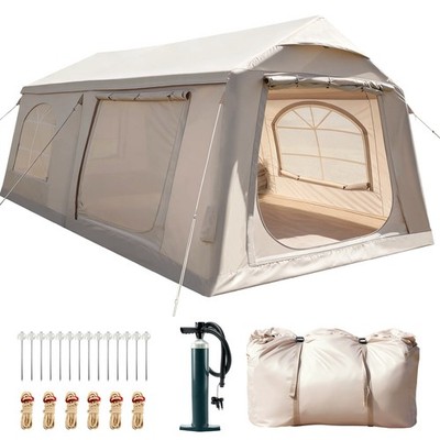 10-12 Person Quick-Setup Blow-Up Tent - Includes Hand Pump for Easy Inflation