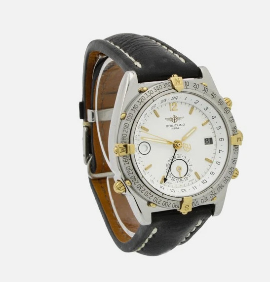 Breitling B15507 Two-Tone Watch Duograph Ref 38mm White Men's #W221054-1 Dial - vintagewatches.pk