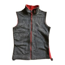 Abercrombie Fitch Fleece Zip Up Vest Gorpcore Athleisure Activewear Prep Gray S