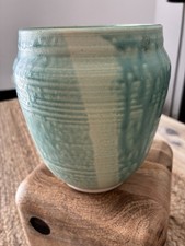 Vintage American Handmade Pottery Planter Has A Maker’s Mark Green Colour
