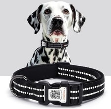 Reflective Dog Collar with QR Code Tag, Personalized Dog Collar, Safety Night Vi