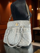 Marc Jacobs Quilted Ryder Leather Lt. Grey Chunky Chain Shoulder/Crossbody  Bag!