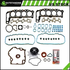 ✅Head Gasket Set Water Pump Timing Cover Gasket For 03 Dodge Ram 1500 4.7L SOHC