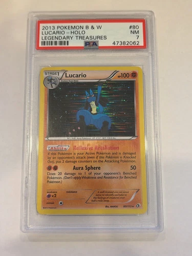 Lucario Holo #80 Pokemon Legendary Treasures PSA 7 [47382062]