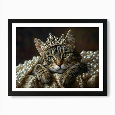 Prinzessin Katze 10 Kunstdruck gerahmt Wandbild Poster Leinwanddruck Bild