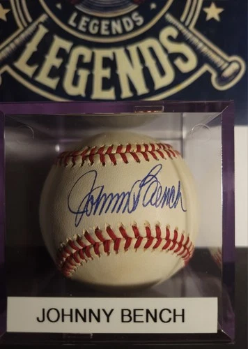 JOHNNY BENCH AUTOGRAPHED SIGNED BASEBALL IN PERSON SHOW HOFER HOF 1989 CINN REDS