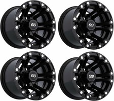 GTW Specter 10 inch Matte Black Aluminum Golf Cart Wheel  3:4 Offset  Set of 4