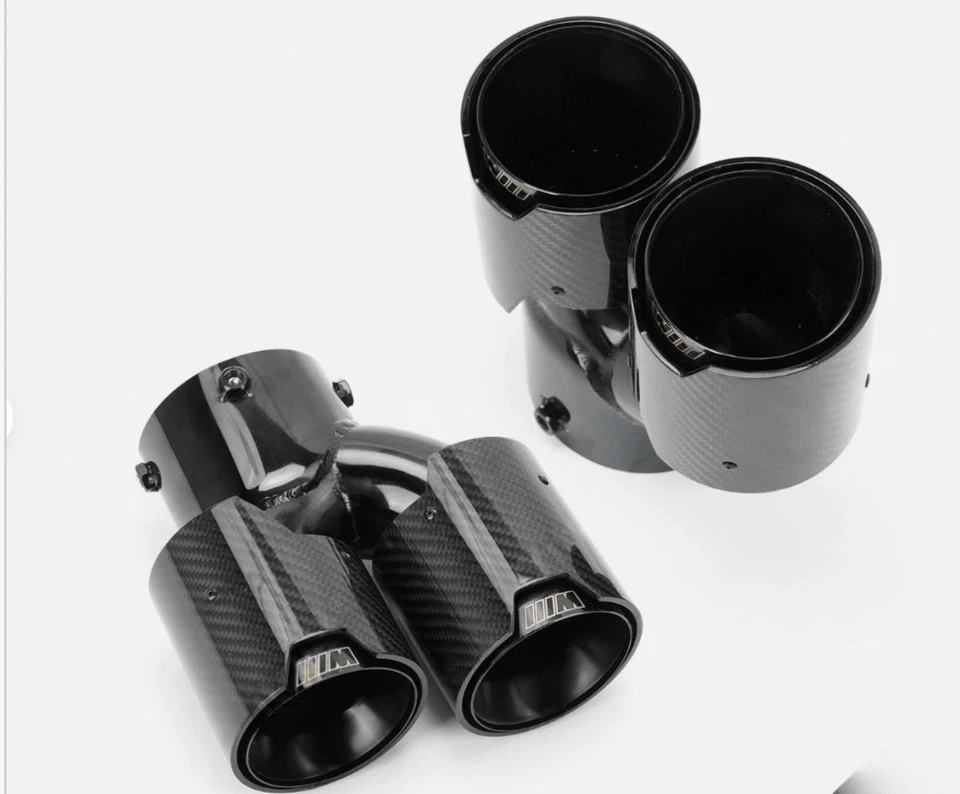 PARA BMW G20 M340i M440 2019-2025 FIBRA DE CARBONO ACERO INOXIDABLE CUÁDRUPLE ESCAPE SILENCIADOR PUNTA Foto 2 de 4