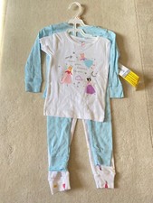 Carters Toddler Girl Pajamas 4 Piece Set 2T Princess Stars Dreams Snug Fit