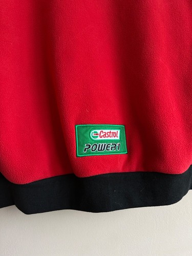 Vintage Honda Racing F1 Castrol Power 1 Snap-On Red Official Fleece Jacket Sz L - Picture 10 of 14
