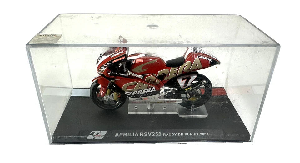 MODELLINO MOTO DIECAST APRILIA RSV 250 RANDY DE PUNIET 2004 1/24 - Immagine 2 di 4