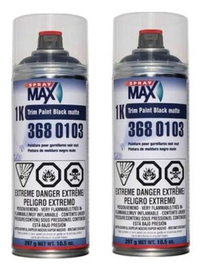 Spray max 1k Trim Paint MATT BLACK - 3680103 (2 Pack)