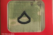 US ARMY GI MULTICAM OCP E-3 PFC HOOK BACK CAMOUFLAGE CAMO UNIFORM RANK PATCH