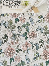 Spring Easter Tablecloth Butterfly Lily Floral Spring Tablecloth 60"x 84" OBLONG