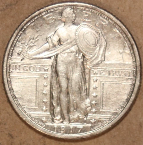1917-D Type 1 Standing Liberty Quarter - AU - #4088D FREE SHIPPING
