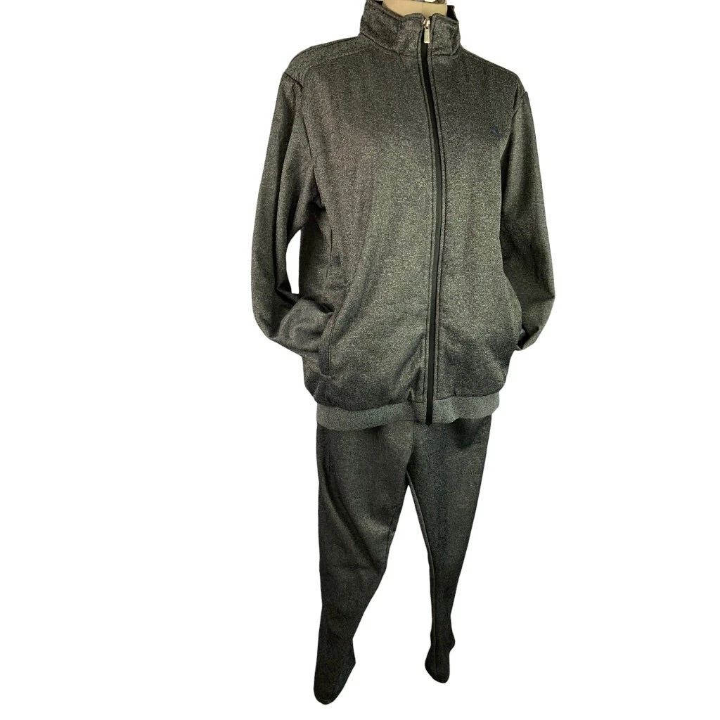 Large Shein Women s Gray Heathered Track Sweat Suit Full Zip