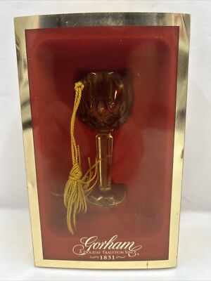 Gorham Christmas Ornament Lady Anne Ruby Hock Wine Goblet Made Of Lead Crystal