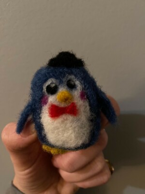 PENGUIN NEEDLE FELT PLUSH, Handmade, Keychain, Needle