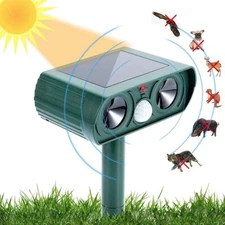 Solar Power Ultrasonic Animal Repeller Pest Repellent Cat Deer Raccoon Garden