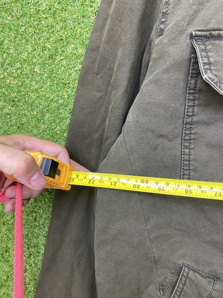 Levis Jacket Mens Medium Brown Canvas Full Zip Snap Close Quilt Lined