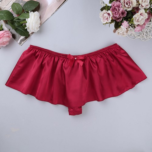 Para Hombres Brillante Satén Volantes Lencería Bloomer Ropa Interior Volantes Falda Sissy Bragas - Imagen 370 de 415