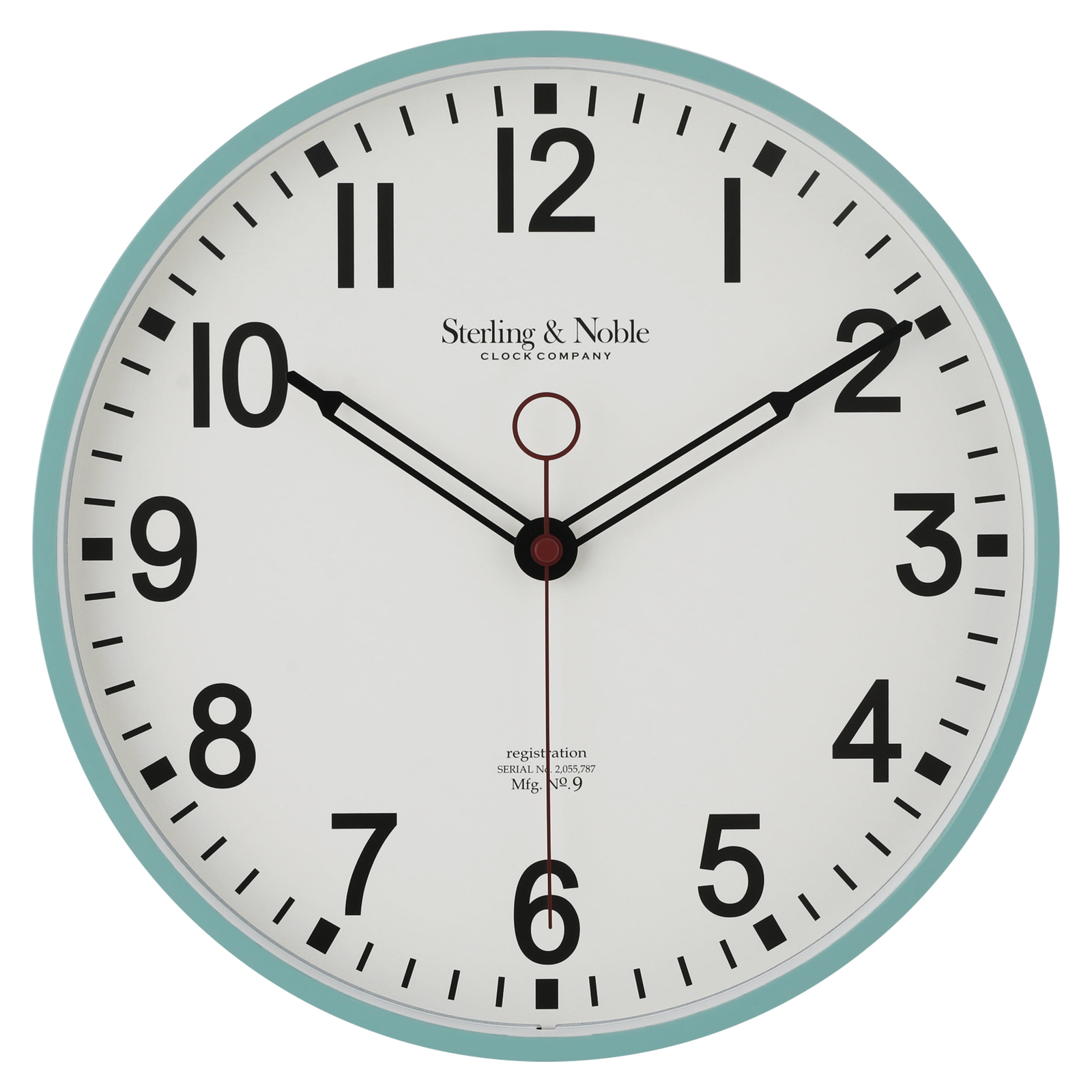 Indoor 11.5" Round Mint Green Arabic Retro Schoolhouse Analog Wall Clock