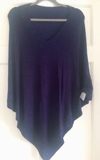 New Frank Usher Lightweight Cape With Deamonties Details Beautiful Navy Nwt