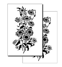 2 PACK SUNFLOWERS Wall, Model, Craft Painting Stencils Mylar 14" Flower Template