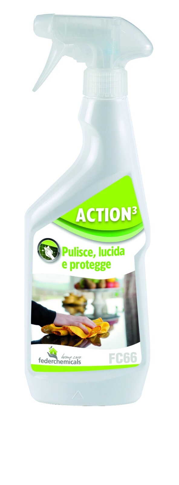 Detergente spray tripla azione ACTION 3 Pulisce,lucida e protegge Federchemicals