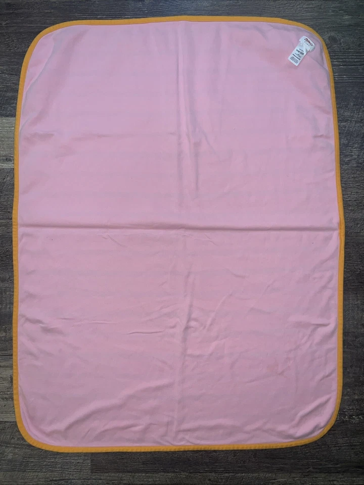 Cobertor ZUTANO BEBÊ MENINA ROSA Vermelho Azul Branco Laranja Listra Rosa Traseiro Acabamento Laranja - Imagem 3 de 4