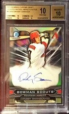 2015 Bowman Chrome Dansby Swanson Scouts Auto 37/99 RC BGS 10/10 Pristine Cubs
