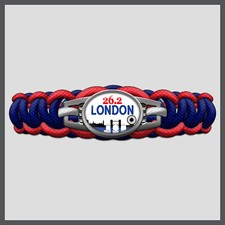 Pulsera artesanal de maratón de Londres Reino Unido 26,2 corredores correr Paracord encanto