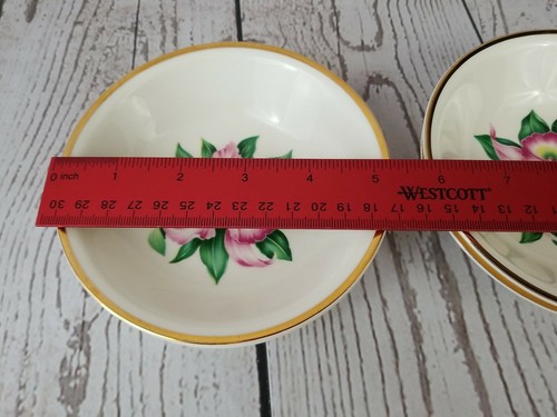 Paden City Pottery Dessert Berry Sauce Fruit Bowls Modern Orchid 22K Gold Trim - Picture 10 of 12