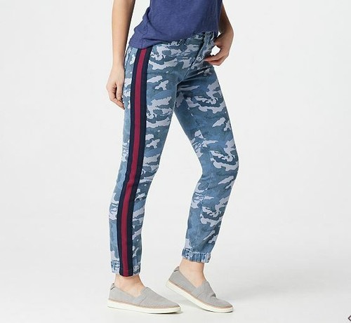 Laurie Felt Power Silky Track Stripe Camo Print Jeans - Picture 8 of 10