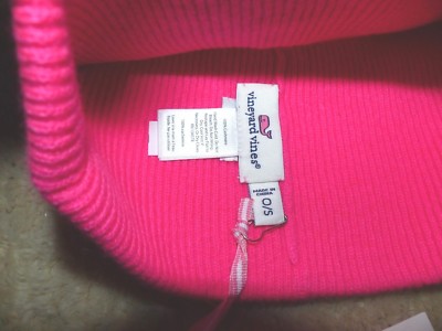 Vineyard Vines Women's PINK 100% Cashmere LOGO Beanie Knit Hat NWT