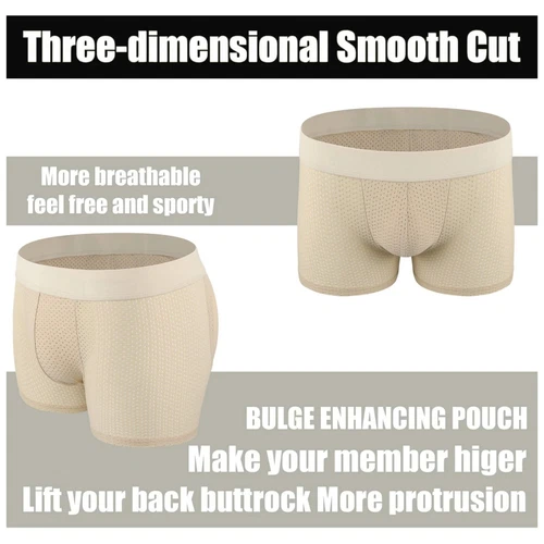 Mens Padded Underwear Buttock Butt Lifter Body Shaper Hip Enhancer Boxer Briefs - Picture 5 of 22