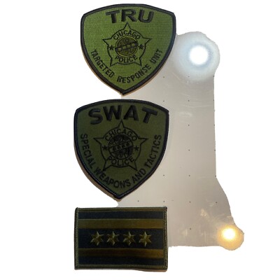3 Chicago Police Department Patches, Swat, Tru Unit, Olive Drab City ...
