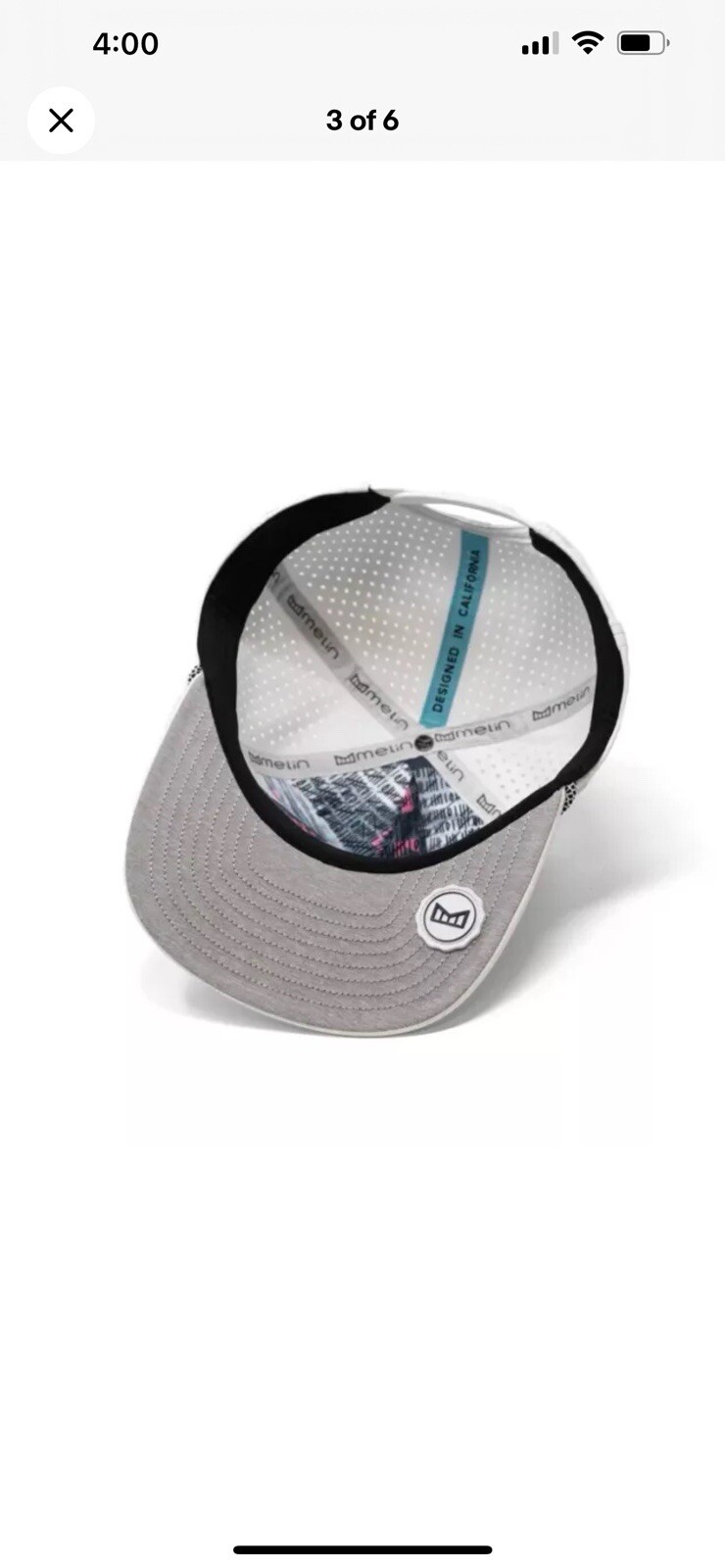 MELIN | HYDRO CORONADO ANCHORED PERFORMANCE SNAPBACK HAT SMALL SOLD OUT!! RARE!! image 3