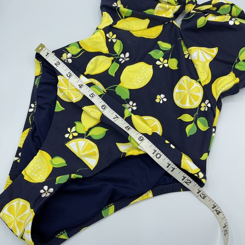 Trina Turk Women's High Leg Tie Front One Piece Swimsuit, Lemon Love, 2 - Picture 10 of 12